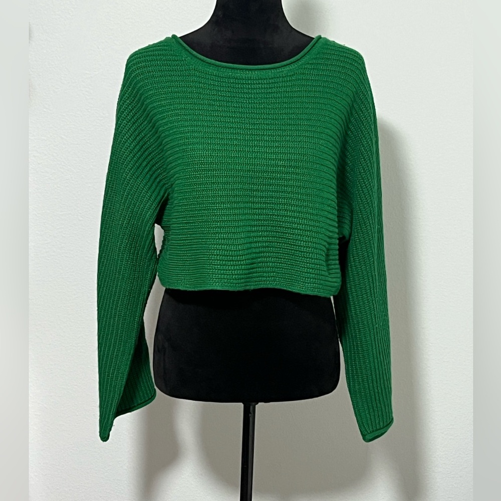 Topshop Emerald Knit Crew Neck Sweater